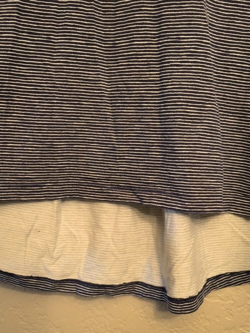 L.L. Bean L REG Navy and White Striped Long-Sleeve Tee Organic Cotton - Picture 3 of 6